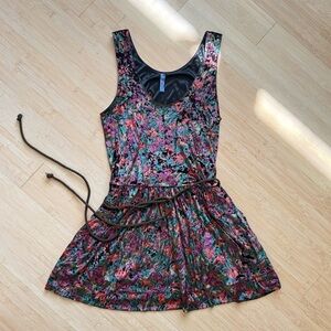 Free People Crushed Velvet Mini Dress with Belt